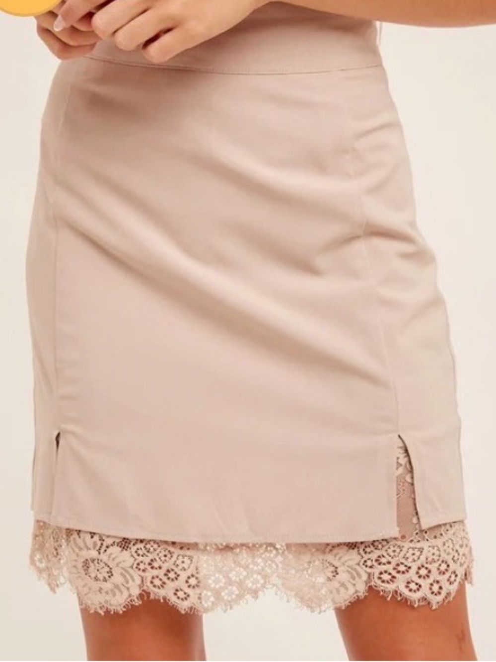 NWT Hem & Thread Blush Lace-Trim Mini Skirt